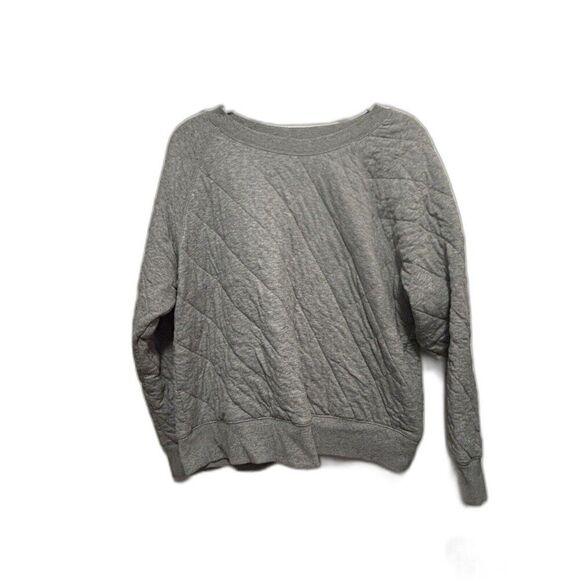 Old Navy Vintage Quilted Easy Sweatshirt Long Sleeve Heather Gray Size XL Comfy - Picture 1 of 16